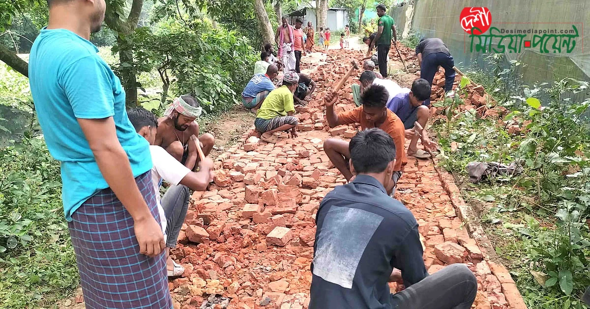 নাটোরে উন্নয়নের অভাবে গ্রামবাসীর স্বতঃস্ফূর্ত উদ্যোগে রাস্তা সংস্কার কার্যক্রমে তরুণেরা